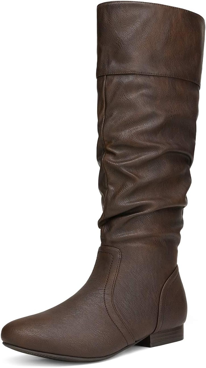 Women'S Knee High Pull on Fall Weather Winter Boots