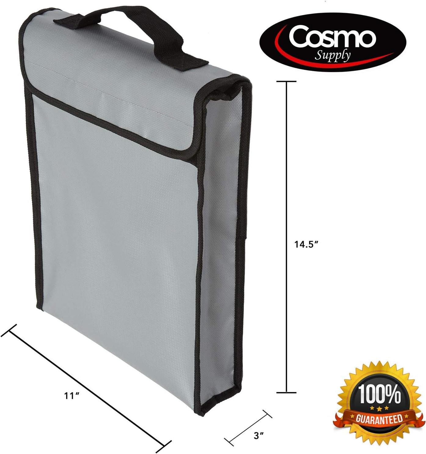 Cosmo Fireproof Document Bag - Fire/Waterproof Storage for Cash, Documents, Passports