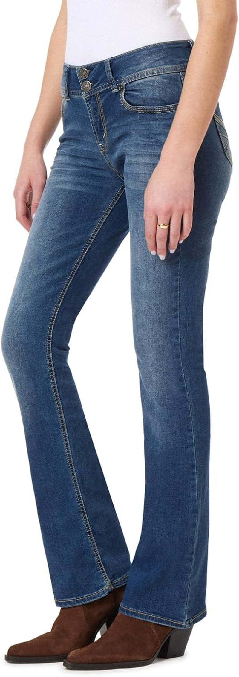 Luscious Curvy Bootcut Jeans for Women Mid-Rise Insta Stretch Denim, Size Inclusive Juniors Jeans, Sizes 0 to 24