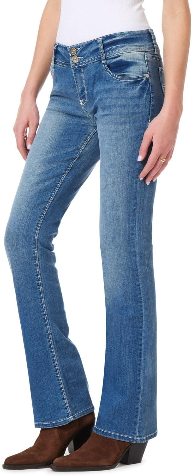 Luscious Curvy Bootcut Jeans for Women Mid-Rise Insta Stretch Denim, Size Inclusive Juniors Jeans, Sizes 0 to 24