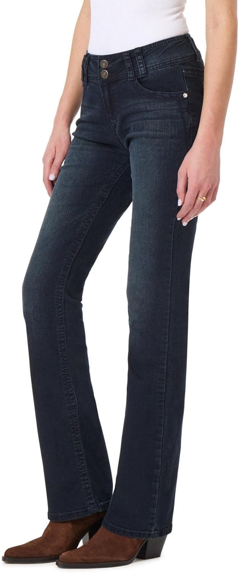 Luscious Curvy Bootcut Jeans for Women Mid-Rise Insta Stretch Denim, Size Inclusive Juniors Jeans, Sizes 0 to 24
