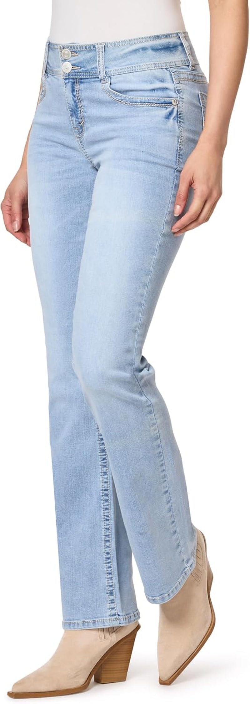 Luscious Curvy Bootcut Jeans for Women Mid-Rise Insta Stretch Denim, Size Inclusive Juniors Jeans, Sizes 0 to 24