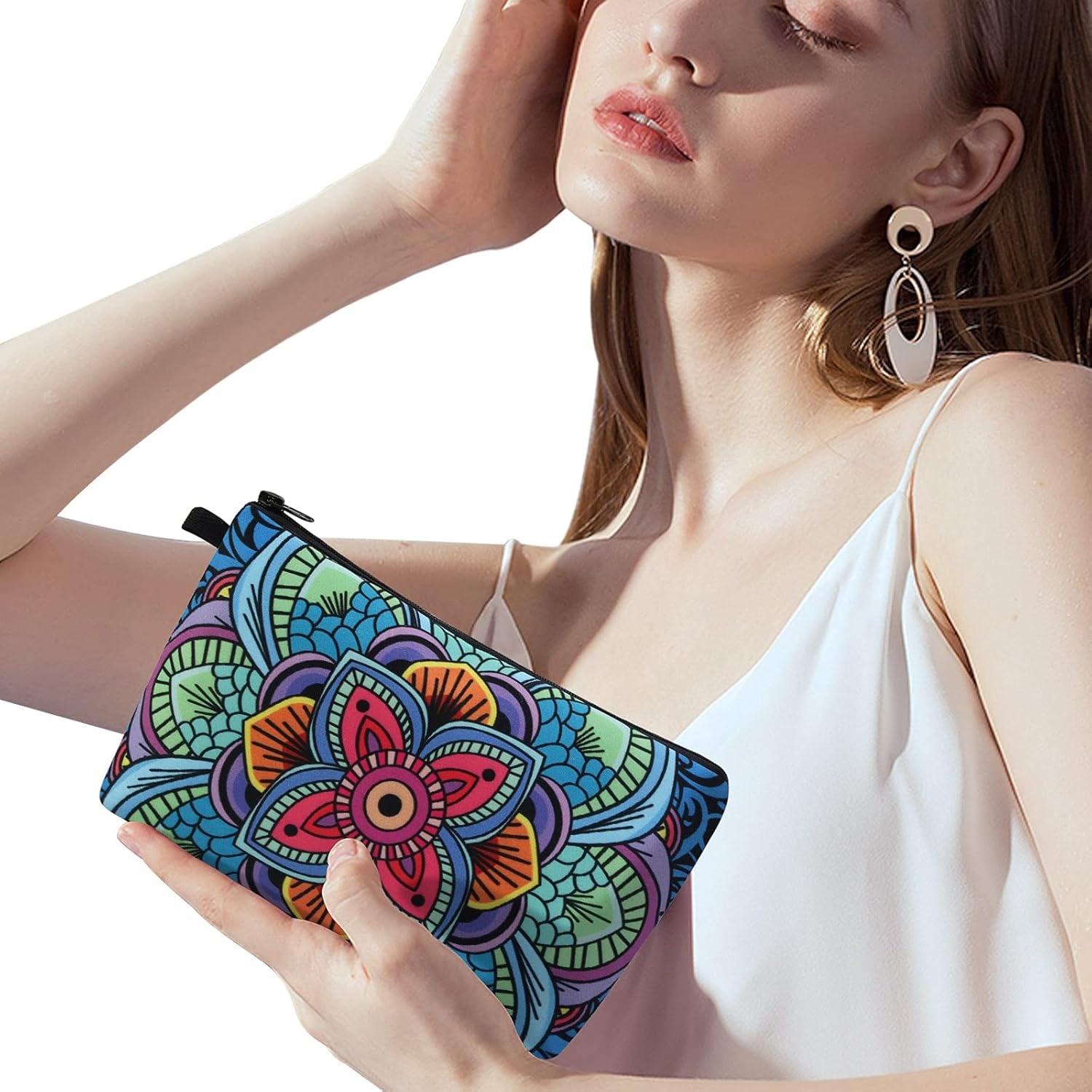 Makeup Bag Small Cosmetic Bag for Women Cute Makeup Pouch (2 Packs Blue)