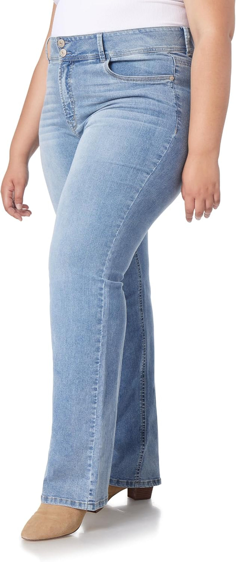 Luscious Curvy Bootcut Jeans for Women Mid-Rise Insta Stretch Denim, Size Inclusive Juniors Jeans, Sizes 0 to 24