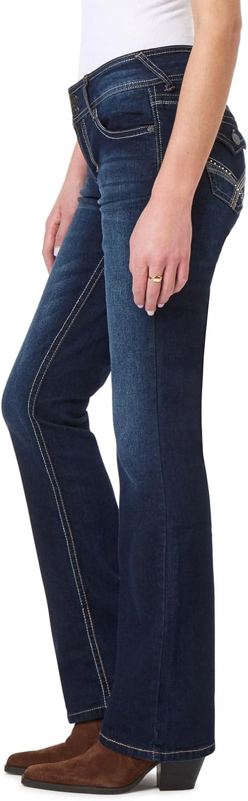 Luscious Curvy Bootcut Jeans for Women Mid-Rise Insta Stretch Denim, Size Inclusive Juniors Jeans, Sizes 0 to 24