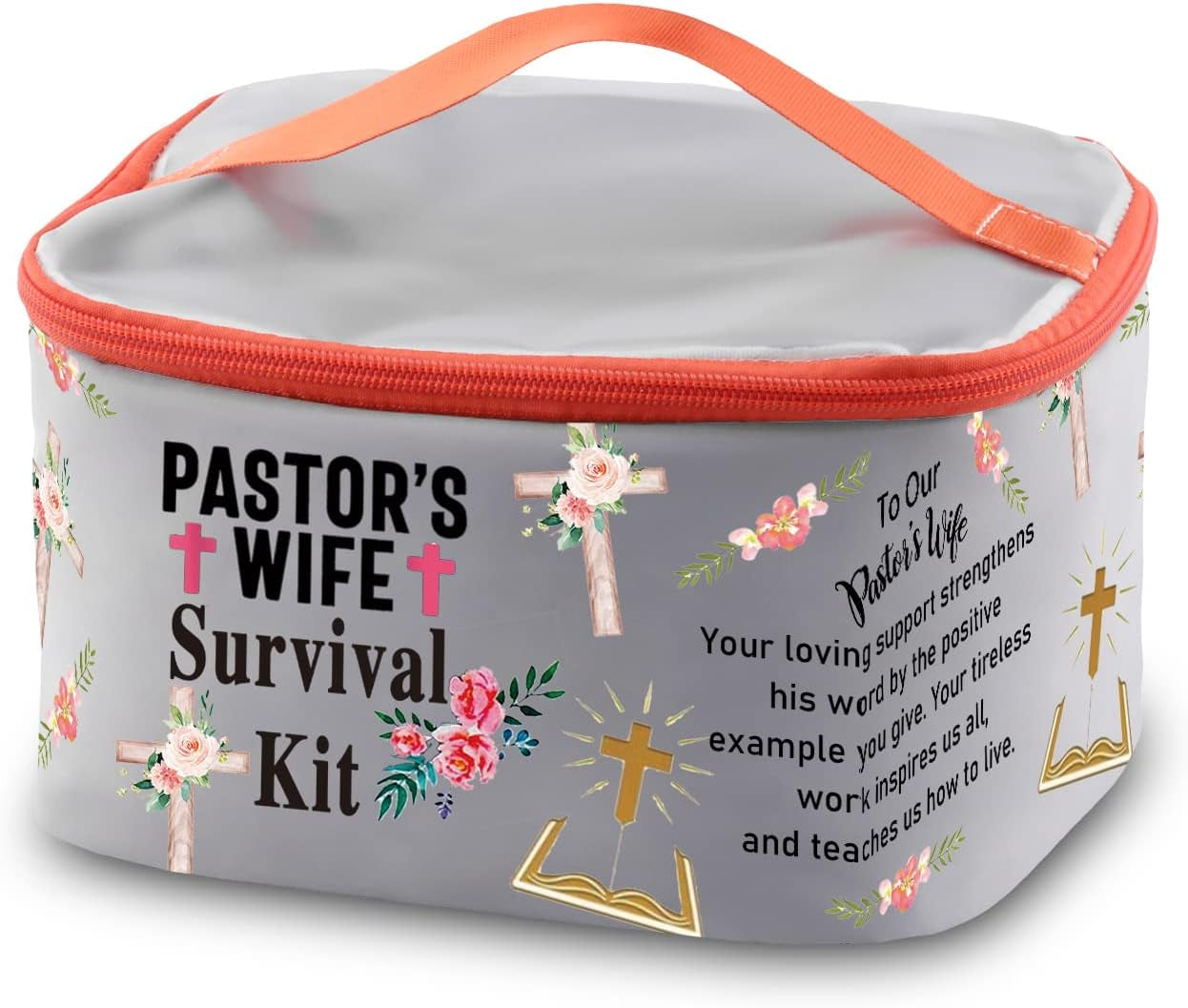 Pastor'S Wife Survival Kit Pastor Wife Makeup Organizer Bag Bible Study Toiletry Case Priest Wife Minister Wife Gift(-Lt)