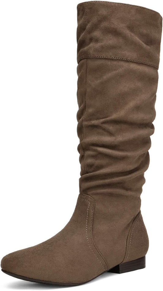 Women'S Knee High Pull on Fall Weather Winter Boots