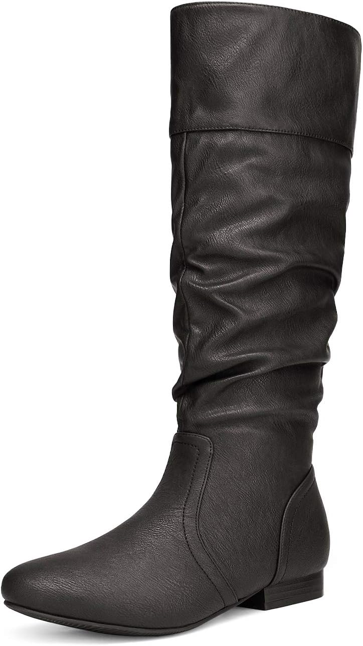 Women'S Knee High Pull on Fall Weather Winter Boots