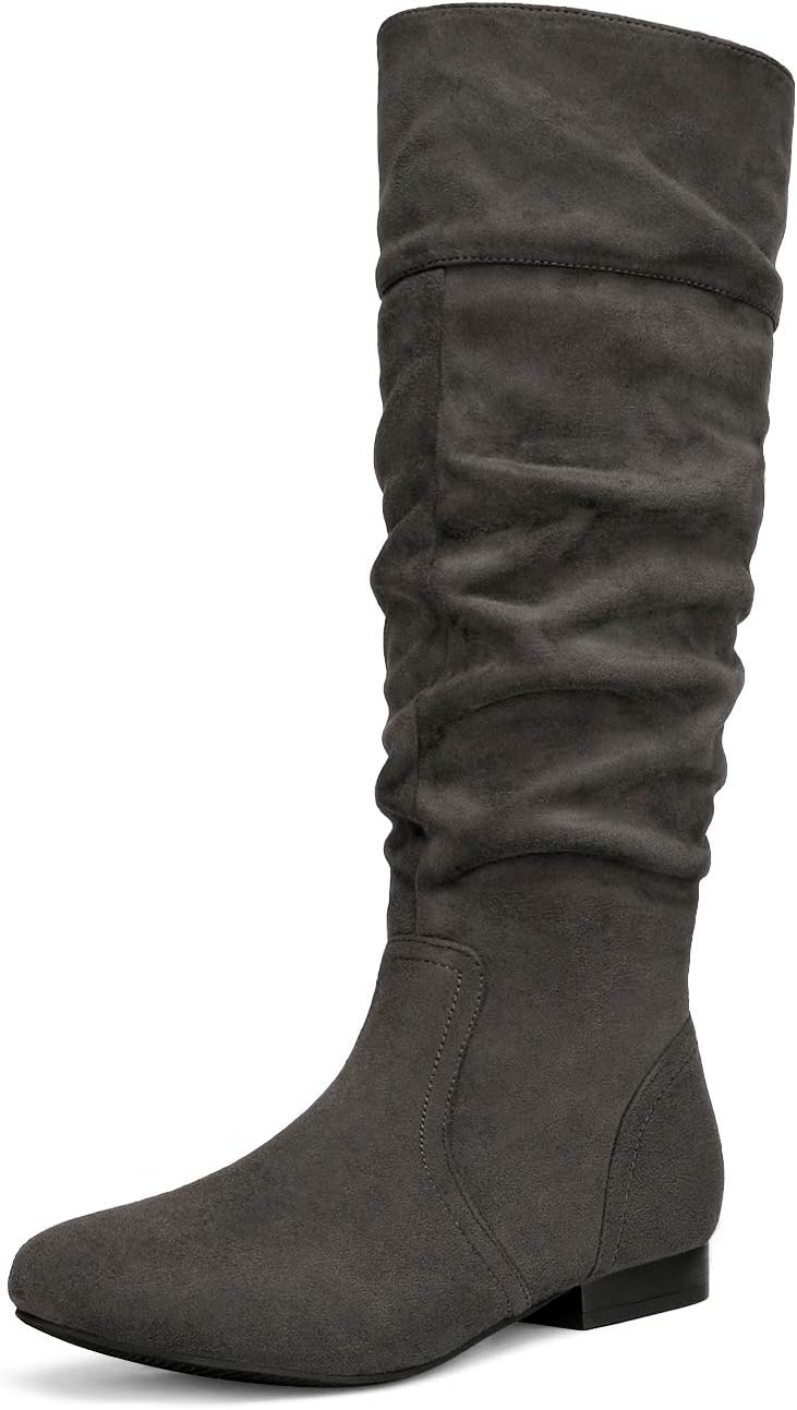 Women'S Knee High Pull on Fall Weather Winter Boots