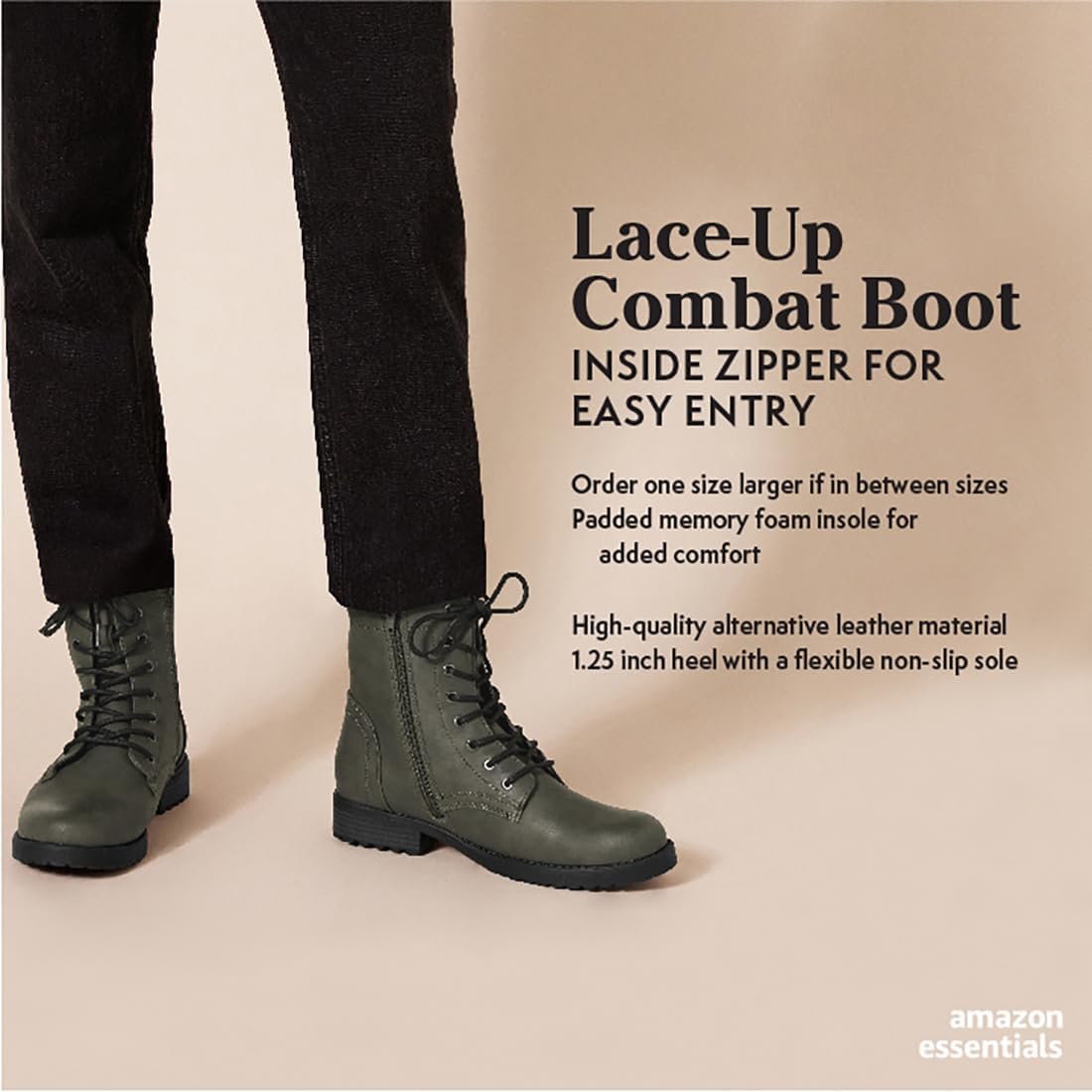 Womens Lace-Up Combat Boots