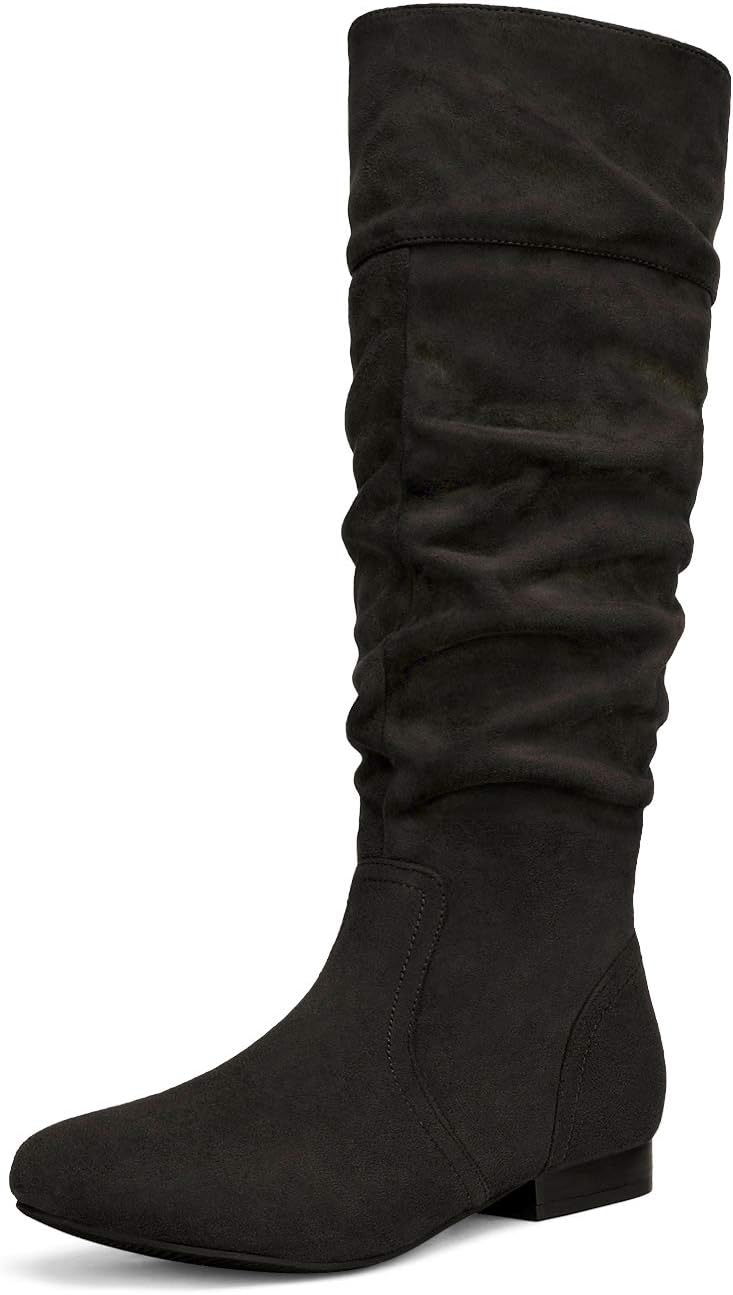 Women'S Knee High Pull on Fall Weather Winter Boots