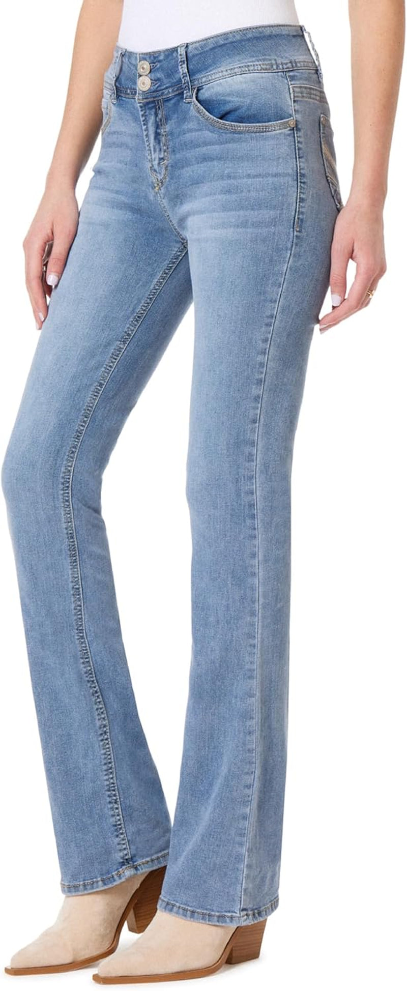 Luscious Curvy Bootcut Jeans for Women Mid-Rise Insta Stretch Denim, Size Inclusive Juniors Jeans, Sizes 0 to 24