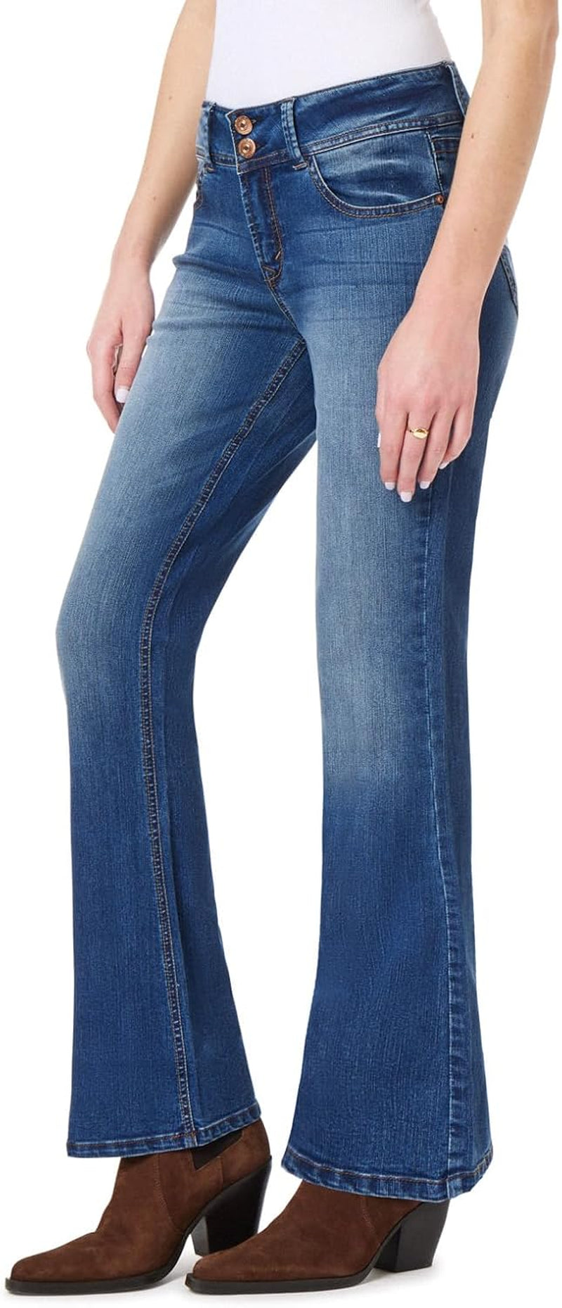 Luscious Curvy Bootcut Jeans for Women Mid-Rise Insta Stretch Denim, Size Inclusive Juniors Jeans, Sizes 0 to 24