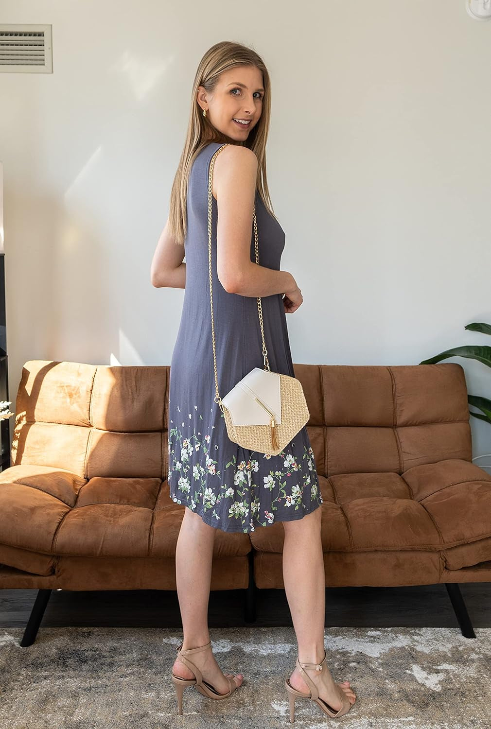 Womens Summer Dresses 2025 Casual Pleated Floral A-Line Tank Sundress Beach Vacation Cruise Outfits