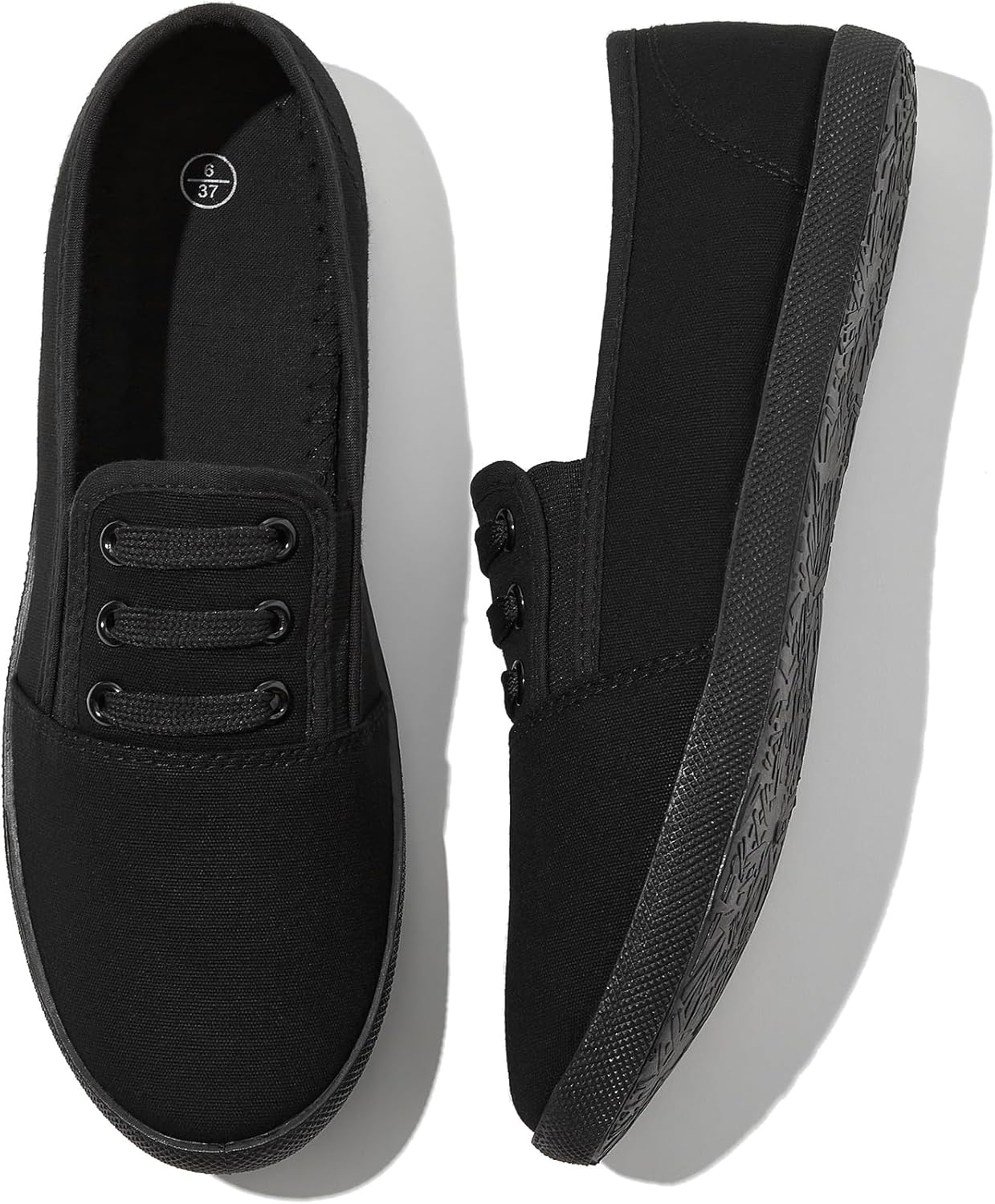 Women'S Canvas Slip on Sneakers - Casual Walking Shoes, Non Slip Work Shoes