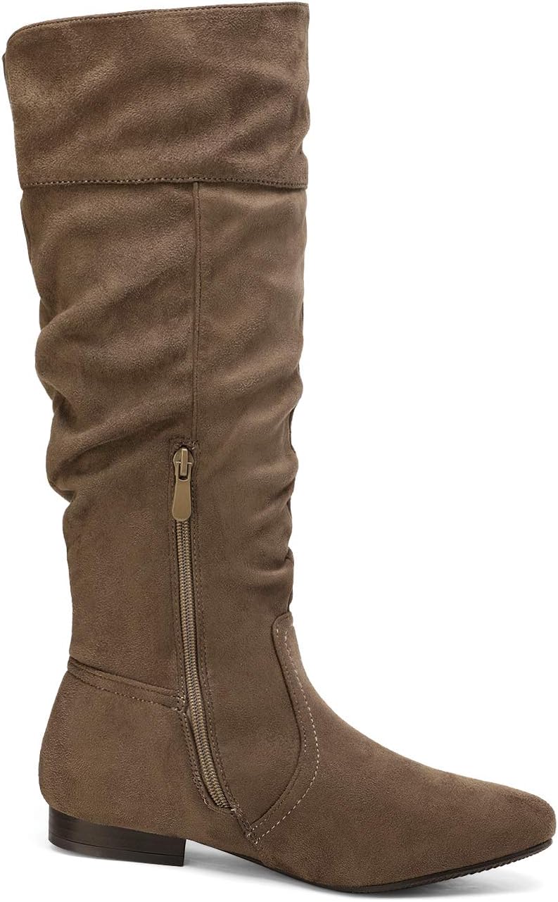 Women'S Knee High Pull on Fall Weather Winter Boots