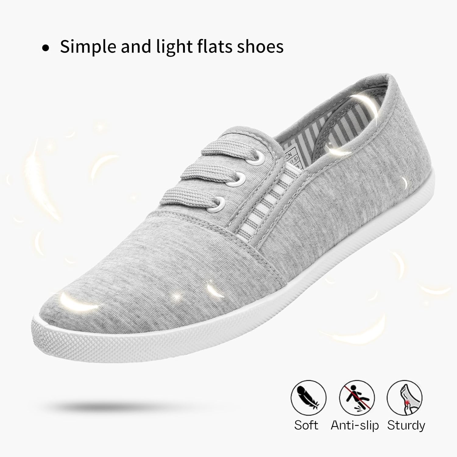 Women'S Canvas Slip on Sneakers - Casual Walking Shoes, Non Slip Work Shoes