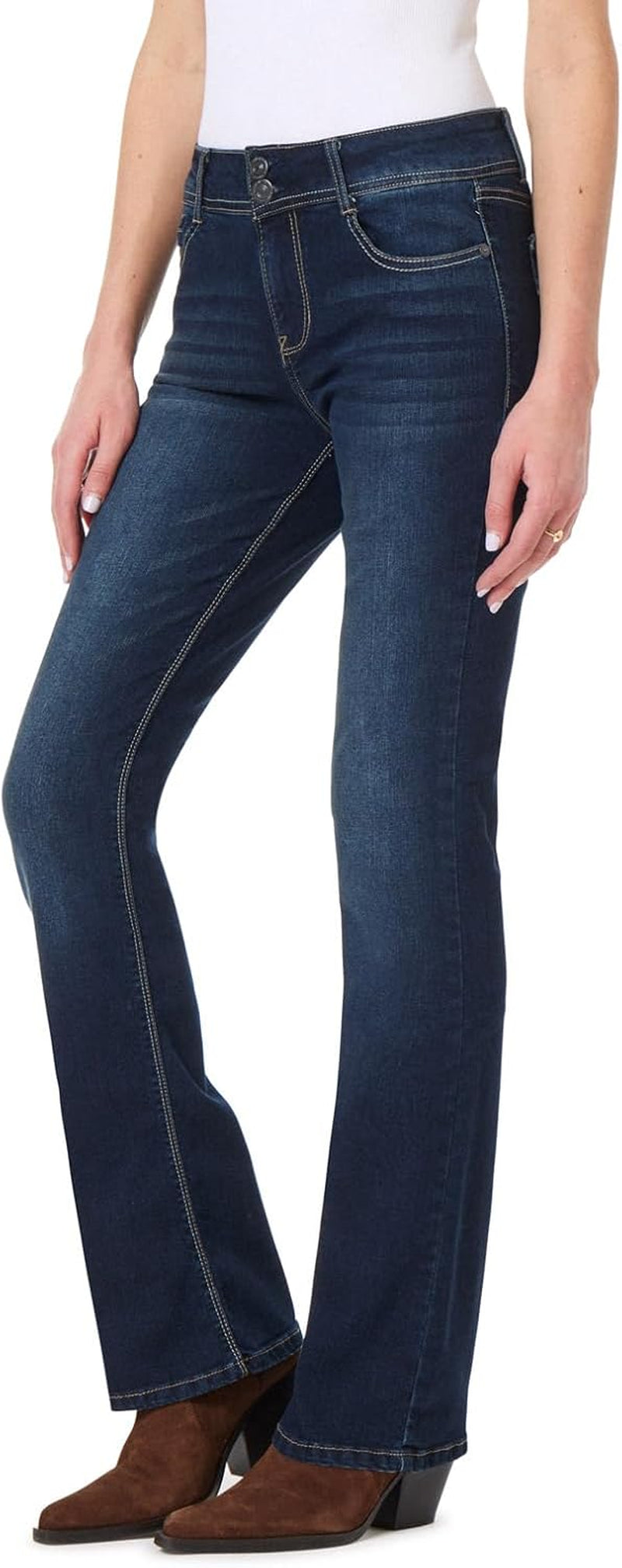 Luscious Curvy Bootcut Jeans for Women Mid-Rise Insta Stretch Denim, Size Inclusive Juniors Jeans, Sizes 0 to 24