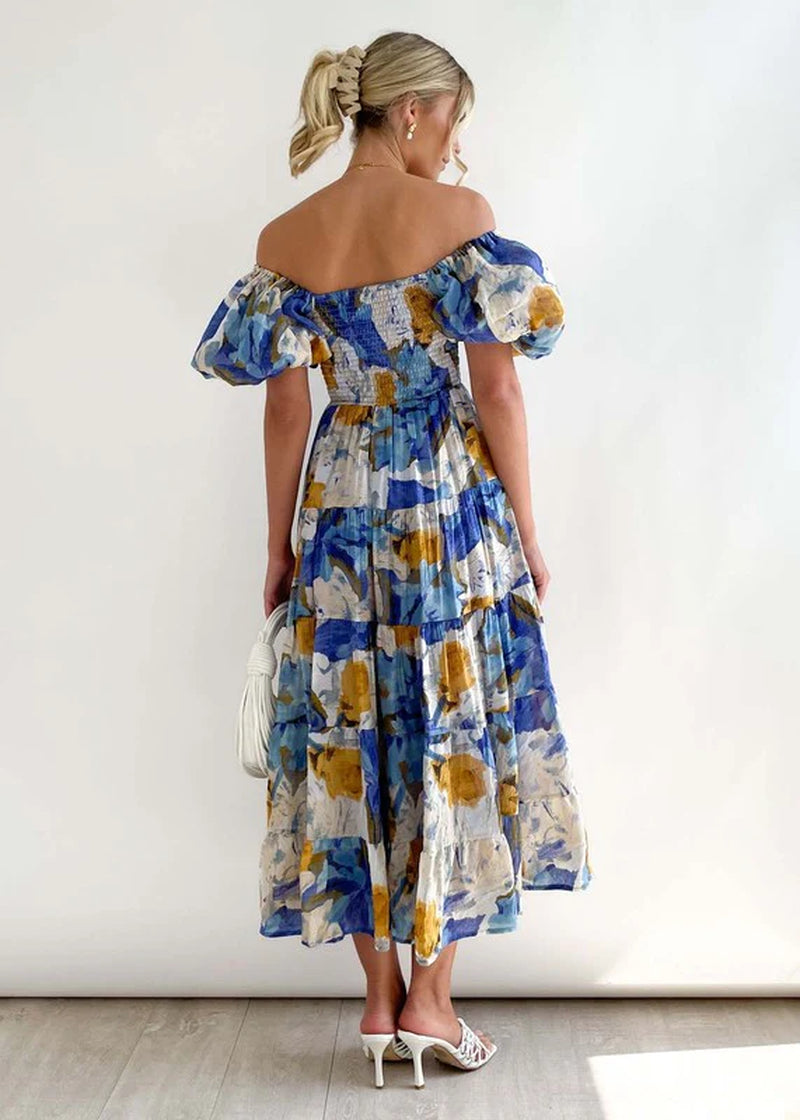 Women'S Dress off Shoulder High Waist Dress