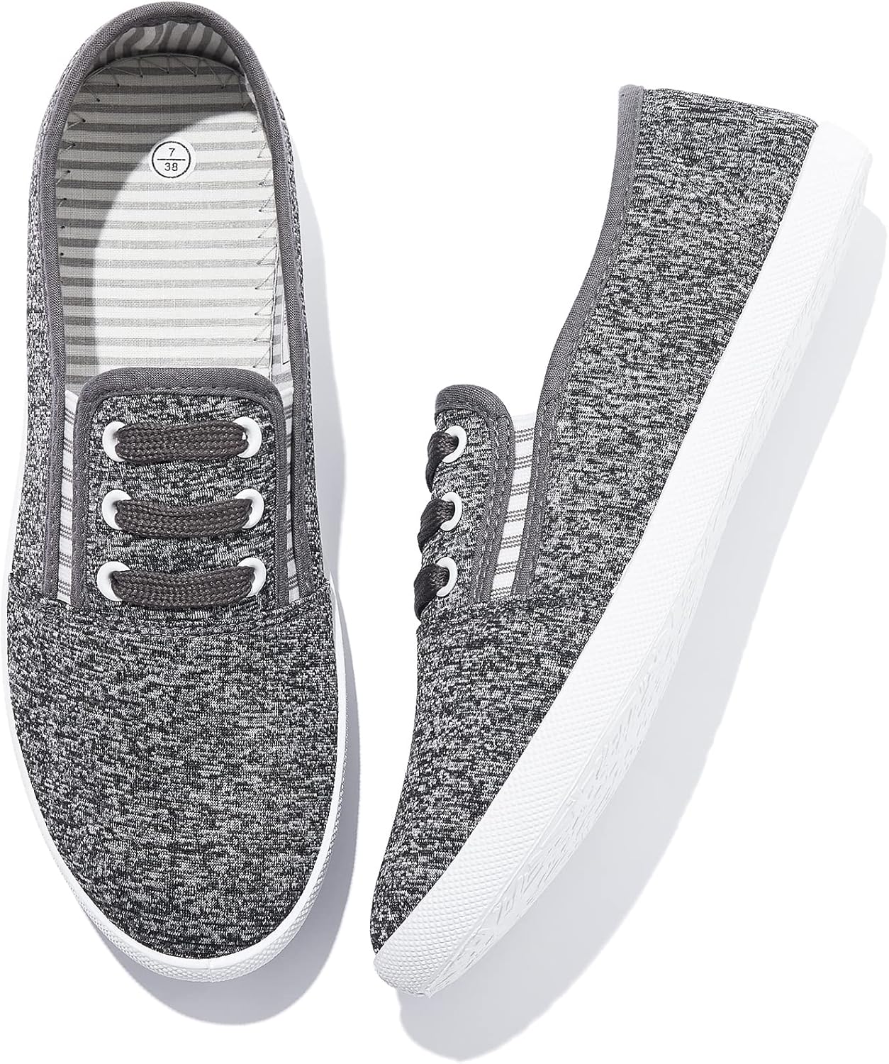 Women'S Canvas Slip on Sneakers - Casual Walking Shoes, Non Slip Work Shoes