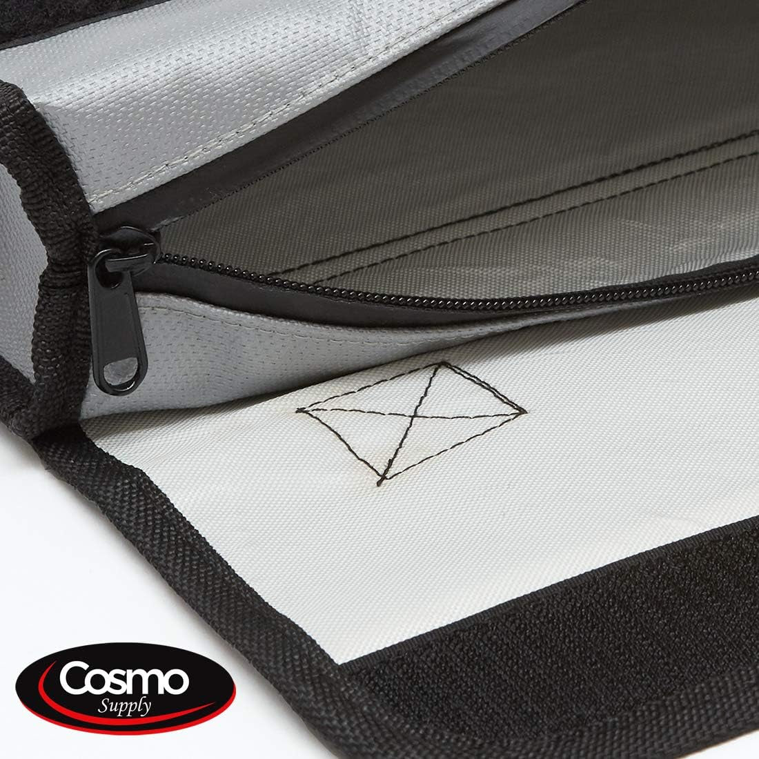 Cosmo Fireproof Document Bag - Fire/Waterproof Storage for Cash, Documents, Passports