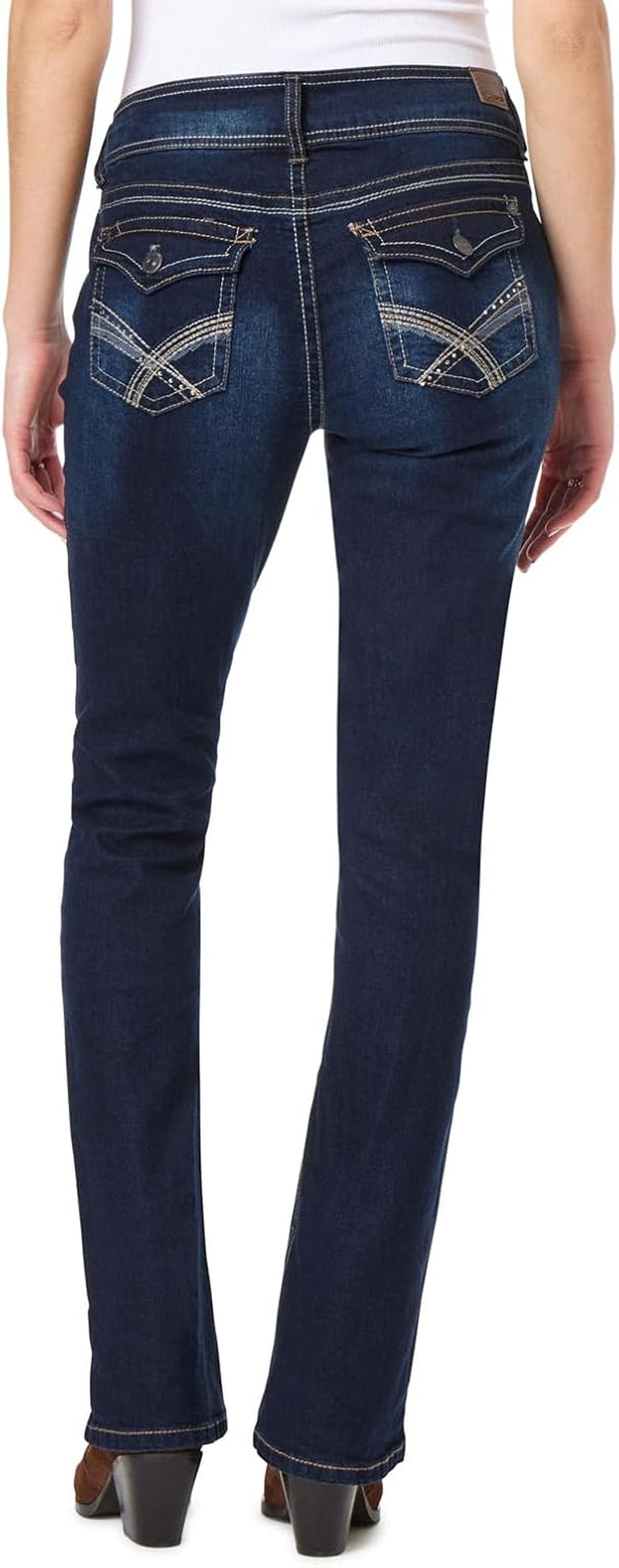 Luscious Curvy Bootcut Jeans for Women Mid-Rise Insta Stretch Denim, Size Inclusive Juniors Jeans, Sizes 0 to 24