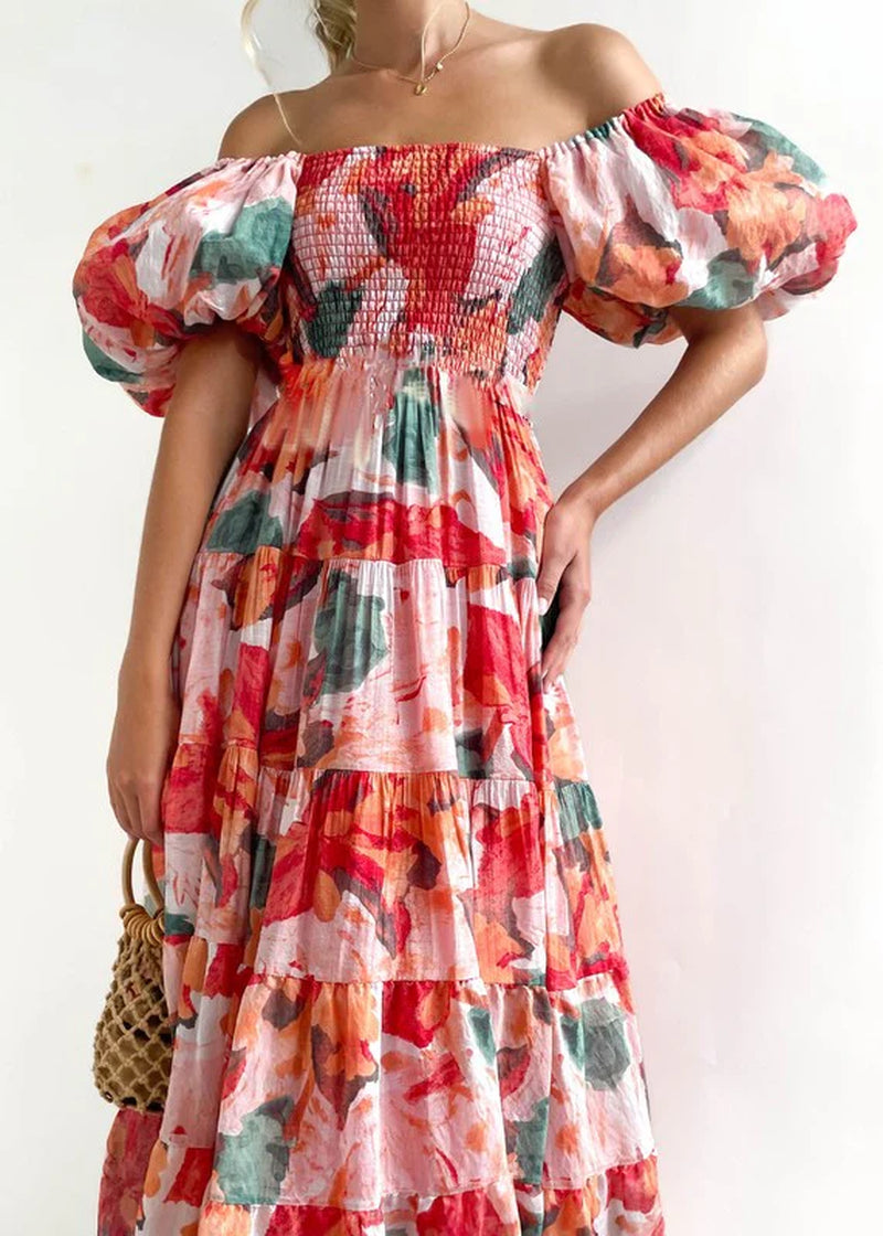 Women'S Dress off Shoulder High Waist Dress