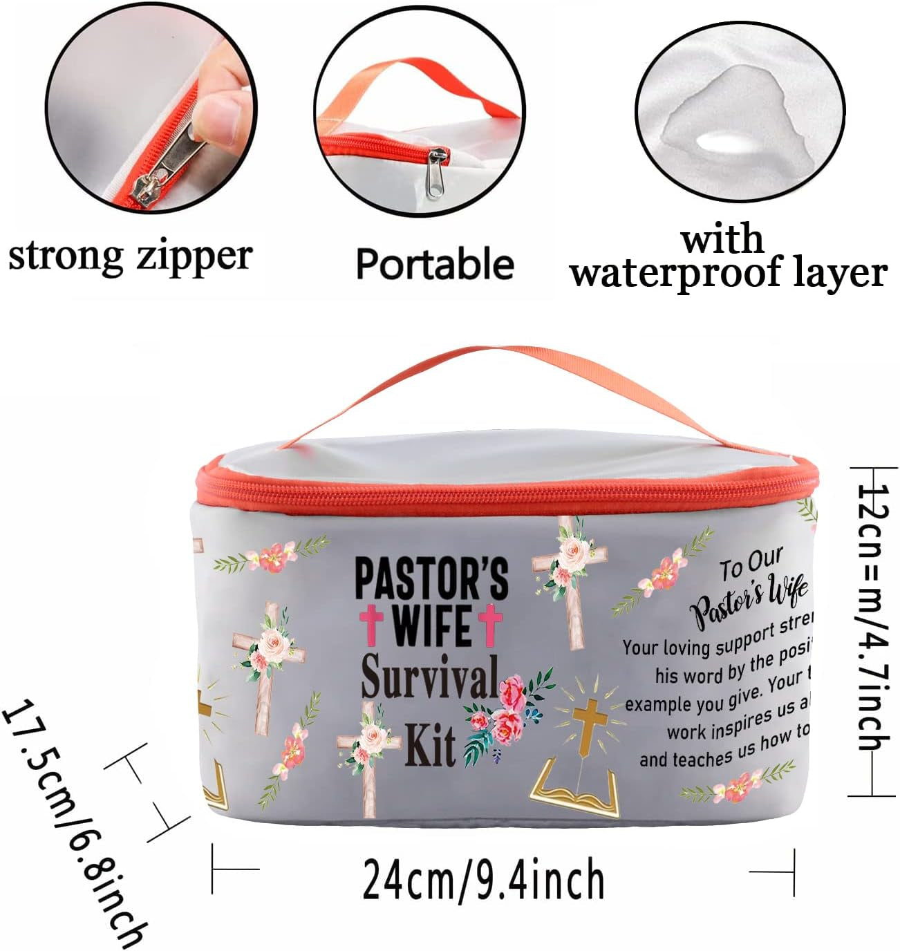 Pastor'S Wife Survival Kit Pastor Wife Makeup Organizer Bag Bible Study Toiletry Case Priest Wife Minister Wife Gift(-Lt)
