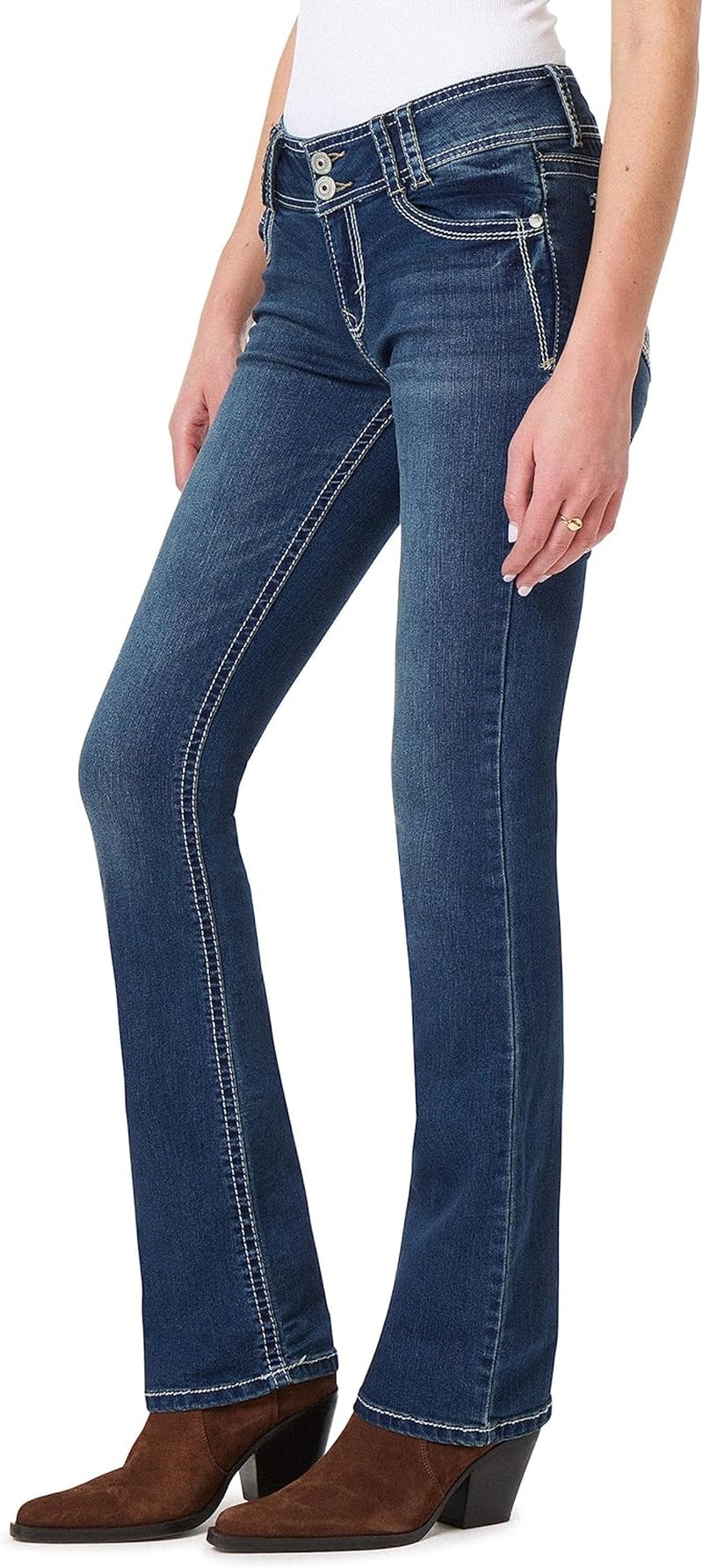 Luscious Curvy Bootcut Jeans for Women Mid-Rise Insta Stretch Denim, Size Inclusive Juniors Jeans, Sizes 0 to 24
