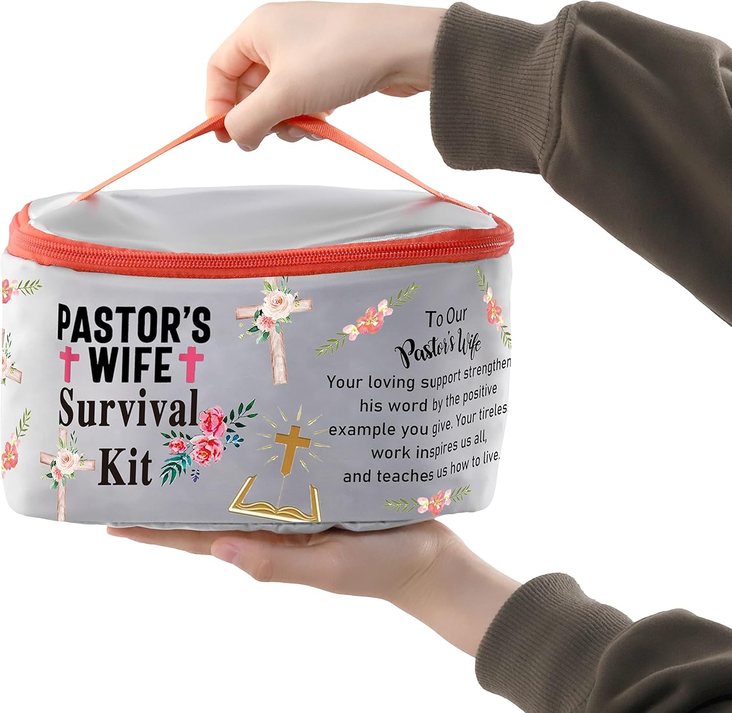 Pastor'S Wife Survival Kit Pastor Wife Makeup Organizer Bag Bible Study Toiletry Case Priest Wife Minister Wife Gift(-Lt)